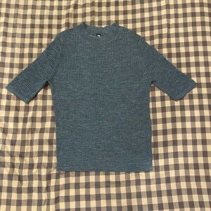 Uniqlo Merino wool Half-Sleeve Top in Gray M